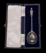An Elizabeth II silver apostle spoon, maker Royal Irish Silver Co, Sheffield,