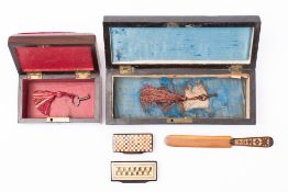 A Tunbridge ware glove box: of rectangular outline,