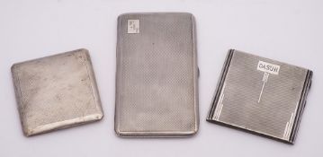 A George VI silver cigarette case, maker James Dixon & Sons Ltd, Birmingham, 1937: initialled,