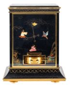 Jaeger-LeCoultre, a rare lacquered chinoiserie Atmos clock: the movement numbered 671468,