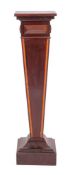 An Edwardian mahogany and satinwood banded pedestal, early 20th century,: of square section,