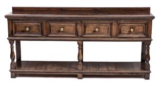 An oak dresser in 17th century style, 20th century,