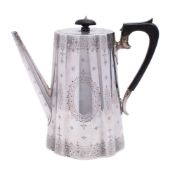 A Victorian silver coffee pot, maker's mark worn possibly Edward & John Barnard, London,