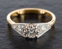 An 18ct gold, round, brilliant-cut diamond ring,: estimated principal diamond weight ca. 0.