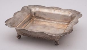 A George V silver dish, maker James Deakin & Sons, Sheffield, 1926: of square outline,