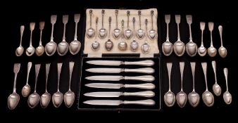 A collection of assorted silver and plated tea and coffee spoons, various makers and dates,