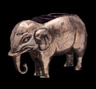 An Edward VII silver novelty pin cushion, maker's mark worn, Birmingham,