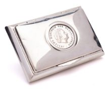 A Peruvian sterling silver box, stamped marks: of rectangular outline,