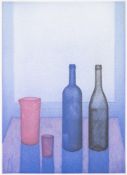 * Martin Ware [20th Century]- Two Bottles; Two Bowls,:- a pair,