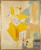 * Francis de Gaspari [20th Century]- Figura Gialla,:- collection label on the reverse oil on canvas,