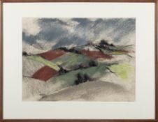 * Francia Turner [Contemporary]- A Devon landscape,:- signed and dated '88, pastel drawing,