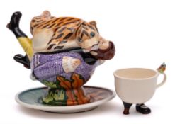 * Roger Michell and Danka Napiorkowska for Lustre Pottery a Tipoo's Tiger sauce boat,
