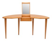 A maple dressing table, modern,: of demi-lune section,