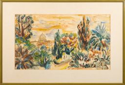 * Joseph Sepp-Kneer [1907-2001]- View to Rome,:- watercolour, 36 x 63cm,