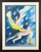 Nuth [20/21st Century]- Dream on a starry night,:- signed, watercolour, pen and ink drawing,