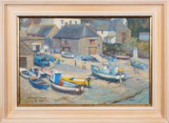 * Shirley Hitch [20/21st Century]- Harbour scene, Low Tide,:- signed and dated 2003, oil on canvas,
