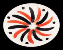 Terry Frost for Poole Pottery a limited edition charger 'Trewellard Red': of circular form