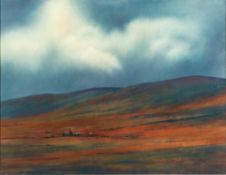 * Annabel Greehalgh [Contemporary]- Moorland Heather; The Edge of The Moor at Night,:- two,