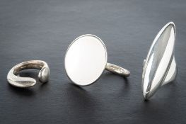 Three silver rings by Georg Jensen: including a ring by Jacqueline Rabun, model number 450,