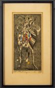 * Tadashi Nakayama [1927-2014]- Horse,:- signed and dated 1967, numbered 55/85 woodcut in colours,