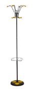 A Habo metal and yellow plastic mounted 'Atomic' hat and coat stand, circa 1960s/1970s,
