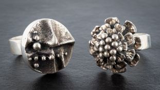 Hannu Ikonen for Valo Koru, two silver rings,: one,