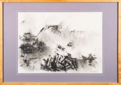 * Dennis Creffield [1931-2018]- Orford Ness,:- signed and dated '94 bottom right charcoal drawing,
