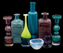 A small group of art glass: comprising a mildly opalescent Orrefors bowl,