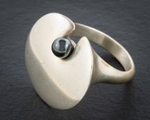 Nanna Ditzel for Georg Jensen, 'Lilypad', a silver ring in the shape of a lilypad,