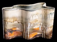 *Paul Jackson [Contemporary] two slab built stoneware vessels: one from the 'wave series' the