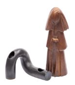Two pieces of Dutch stoneware: comprising a Zaalberg tubular vase, under gun metal glazes,