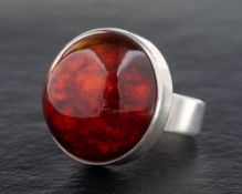 Nils Erik From, an amber ring,: stamped 'FROM' and '925S', diameter ca. 2.