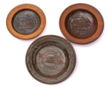*John Leach [1939-2021] Muchelney Pottery three stoneware dishes: each of circular form and under