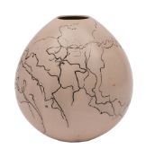 *Alvaro Quezada [Contemporary] a white earthenware vase: of thinly potted egg-shaped form the ivory