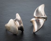 Henning Koppel for Georg Jensen, two silver rings,: including model number 140,