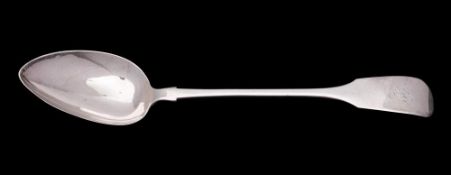 A Victorian provincial silver Fiddle pattern serving spoon, maker John Langdon, Exeter ,