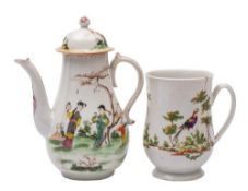 A Plymouth mug and a Bristol coffee pot and cover: both of baluster form,