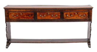 A George II oak dresser, mid 18th century,