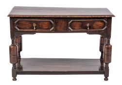 An oak side table in Jacobean taste, late 19th / early 20th century,