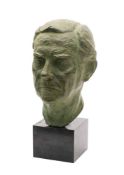 WITHDRAWN E.L., head study of Hugh McClure-Smith, CVO, bronze, incised monogram E.L.