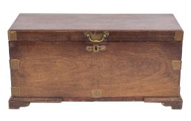 An Anglo Indian stained camphorwood trunk, last quarter 19th century,