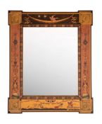 A Continental, probably Italian marquetry framed dressing table mirror, late 19th century,