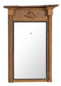 A George IV giltwood and composition framed pier mirror, circa 1825,