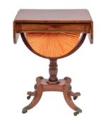 A George IV mahogany drop leaf work table, circa 1825,