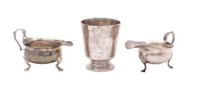 A George V silver christening mug, maker Edward Barnard & Sons Ltd, London,