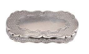A Victorian silver snuff box, maker Yapp & Woodward, Birmingham,
