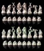 A Meissen porcelain 'Frosche' 'Frog chess set: after an original by Alexander Struck,