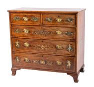 A George III painted mahogany chest of drawers in Sheraton taste,