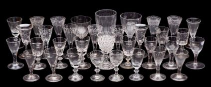 A collection of miscellaneous wine, liqueur, ale and other glasses: the majority 19th century,