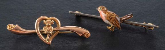 Two bar brooches,
